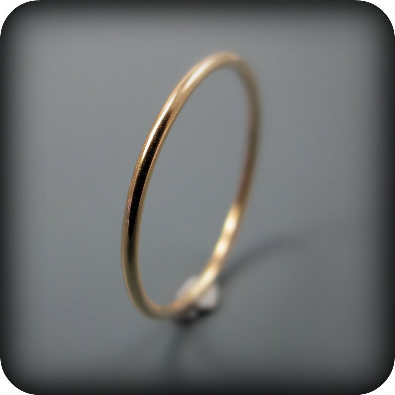 14K gold filled smooth skinny stacking ring