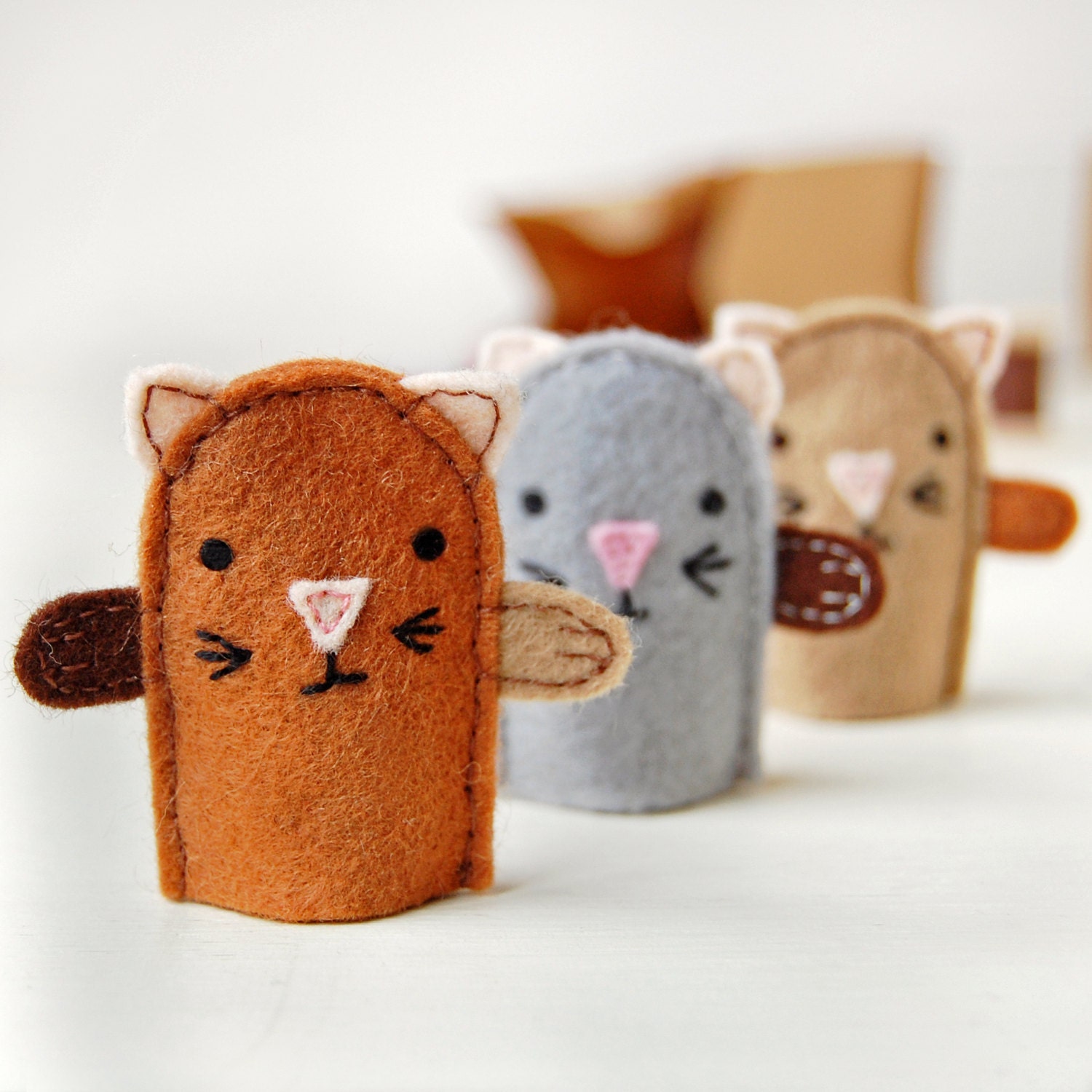 Make Your Own Kitten Finger Puppets Kit - Sewing Kit, Activity Kit