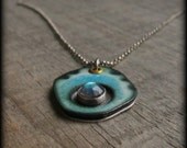 Enamel & Silver Necklace with Labradorite
