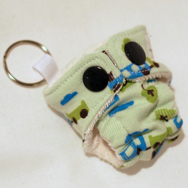 I Think I Can (OBV lining) - Mini Fitted Cloth Diaper Keychain