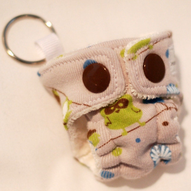 On The Line (OBV lining) - Mini Fitted Cloth Diaper Keychain