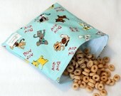 Bow Wow - Medium Reusable Sandwich Bag from green by mamamade