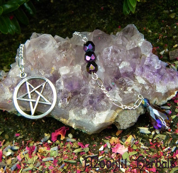 Season of the Witch Czech Crystal Pixie Pendulum - Scrying, Divination, Spiritual Wisdom, Dowsing, Magickal Tools, Wicca, Pagan