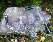 Hamsa Czech Crystal Pixie Pendulum - Scrying, Divination, Spiritual Wisdom, Dowsing, Magickal Tools, Protection from Evil Eye, Pagan
