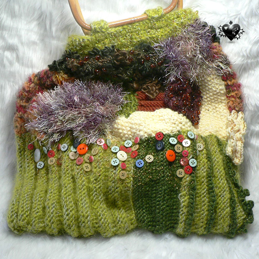 Mossy Green Knitted Bag