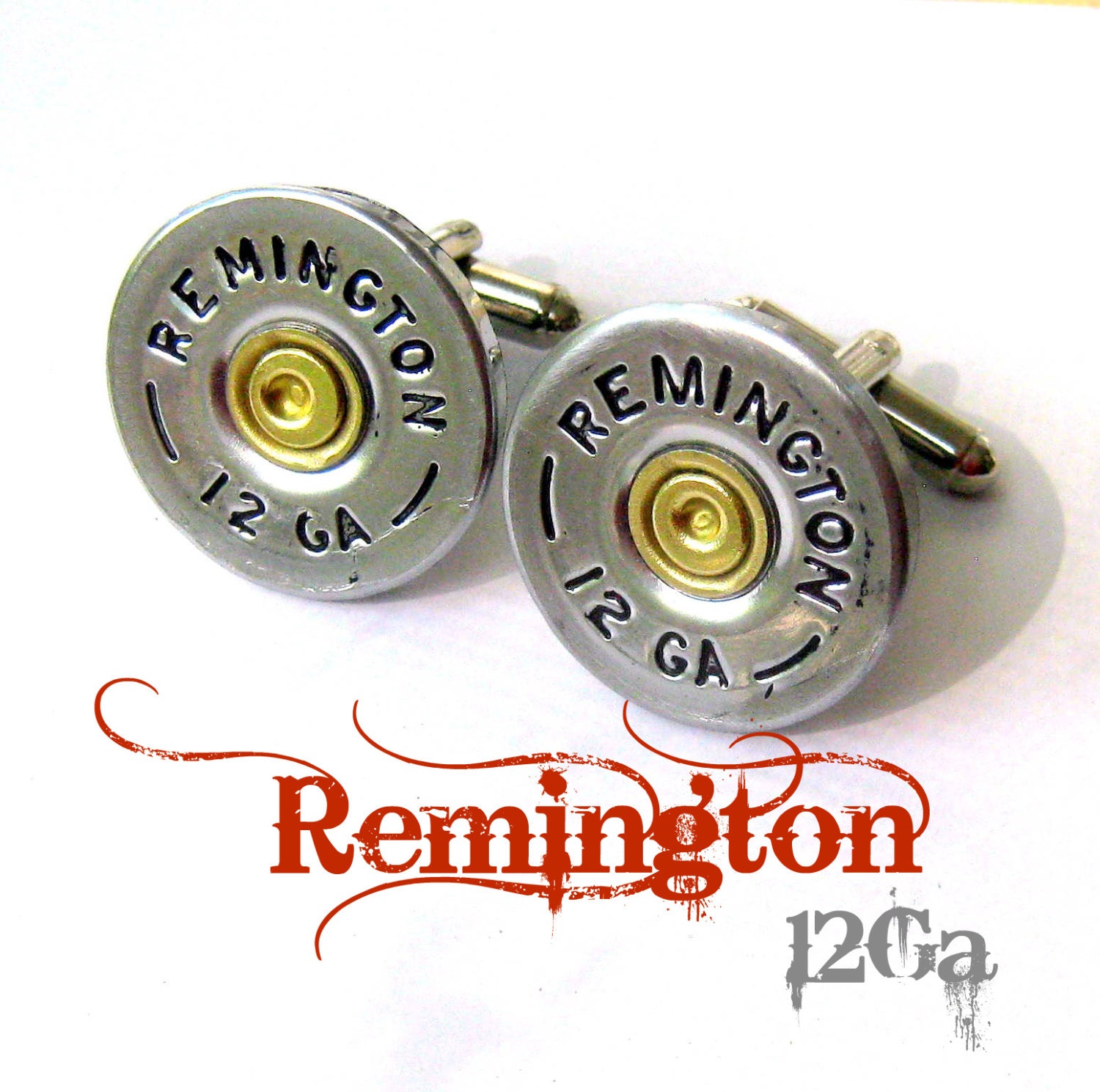Gun cufflinks cuff links remington 12 ga bullet jewelry