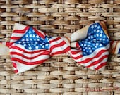Independence Day / July Fourth - Mens Wonderful Patriotic American Flag Bow Tie - Men's adjustable, pretied bowtie