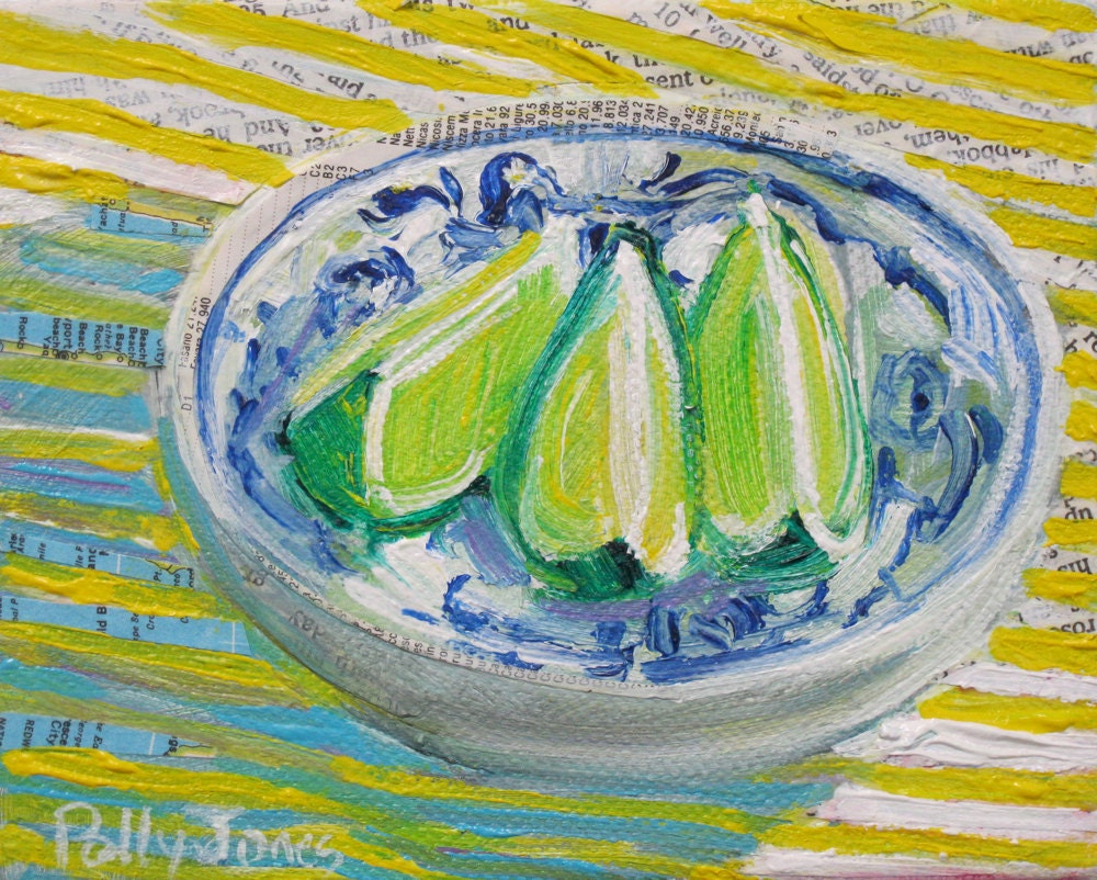 Slices and Stripes original painting by Polly Jones