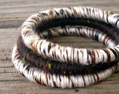 Bangle Bracelets - Yarn Bracelets - Yarn Wrapped Soft Fibre Bracelets in Seattle Coffee House - Womens Accessories - READY TO SHIP
