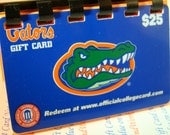 GATORS....University of Florida   ---  upCycled Giftcard Notebook