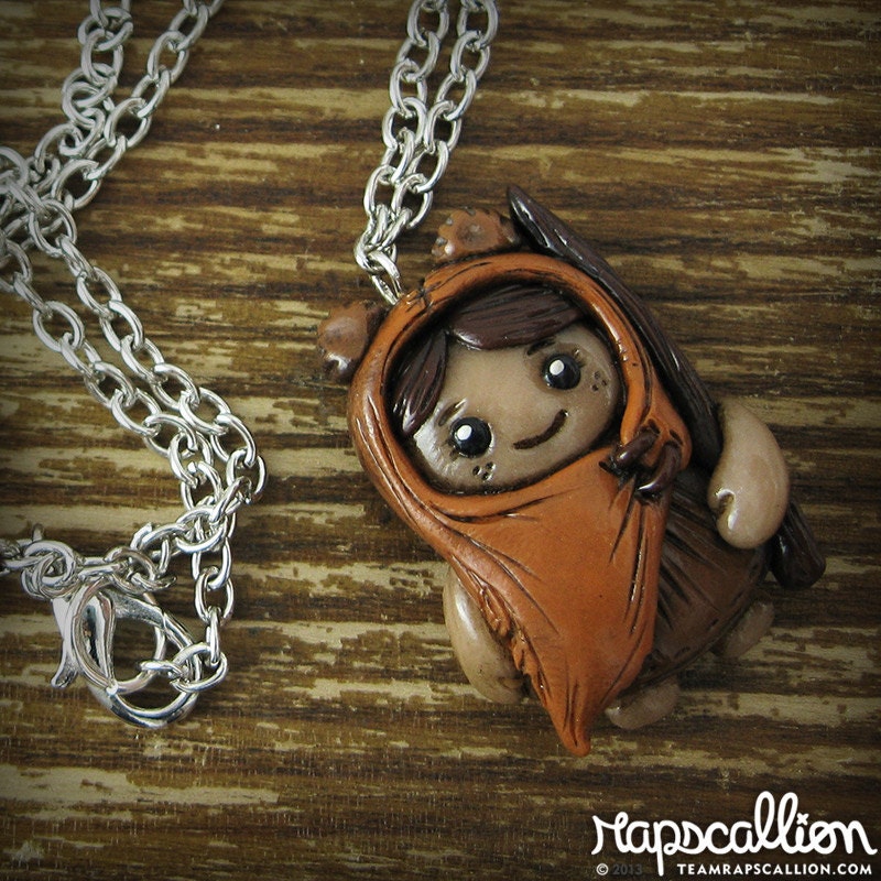 Ewok Girl Polymer Clay Necklace