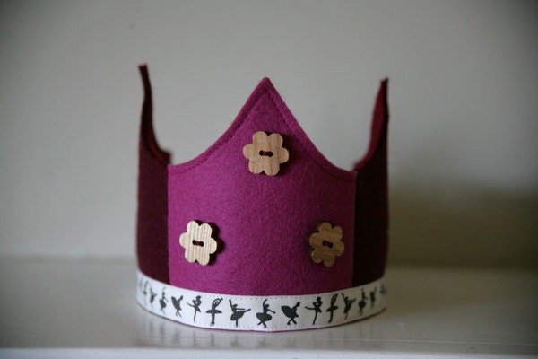 Wool Felt Crown - Ballet Dancer pink or purple