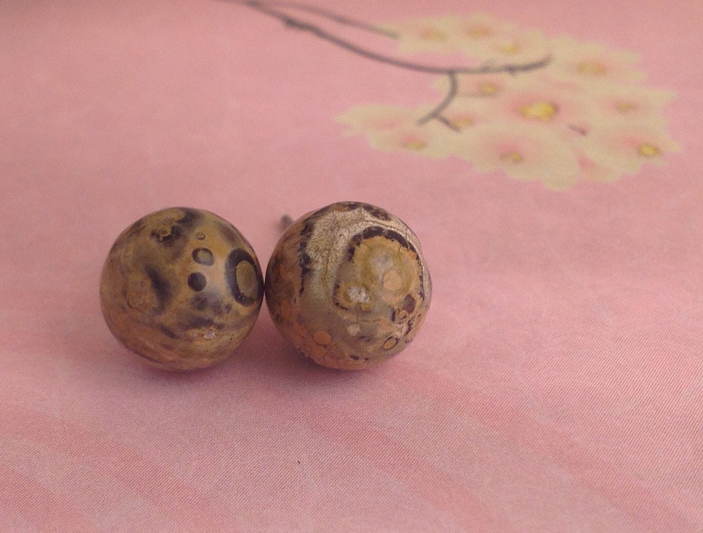 Jasper ball earrings vintage