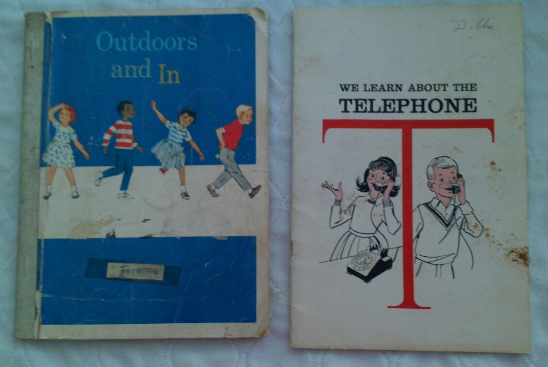 Set of 2 Vintage Homeschool Learning Primer Readers Books 1964 1966 Softcover