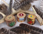 Woodland Name Blocks - Personalized Set of Three Alphabet blocks - OOAK