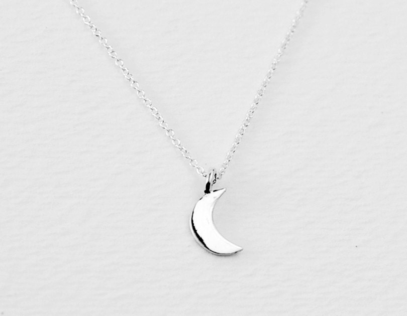 Crescent - half moon charm sterling silver necklace - small dainty jewelry - women gift