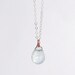 Vapor - pale cloud blue teardrop gem necklace rose gold and sterling silver - edor gift for her