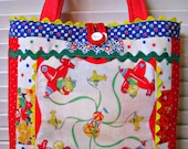 CUTE VIntage Childrens Handkerchief Tote Purse