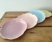 Pastel Desert Plates - Lotus Plates - Vintage plates - Decorative Plates