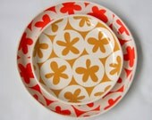 spinning flower lunch plate  turmeric yellow-ready to ship