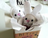 Set of Two Tiny Bunny Rabbit Pocket Friends