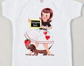 ON SALE Vintage Girl "Kindergarten Rocks" Chalkboard Tee Custom Size Retro Back to School "Any Grade"