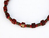 Red Jasper Necklace- Square Beads