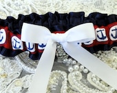Anchors Aweigh-Blue-Red-White Anchors Nautical Garter