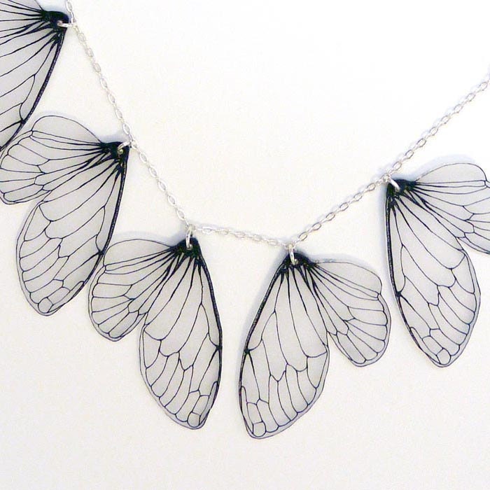 Cicada wing bib necklace