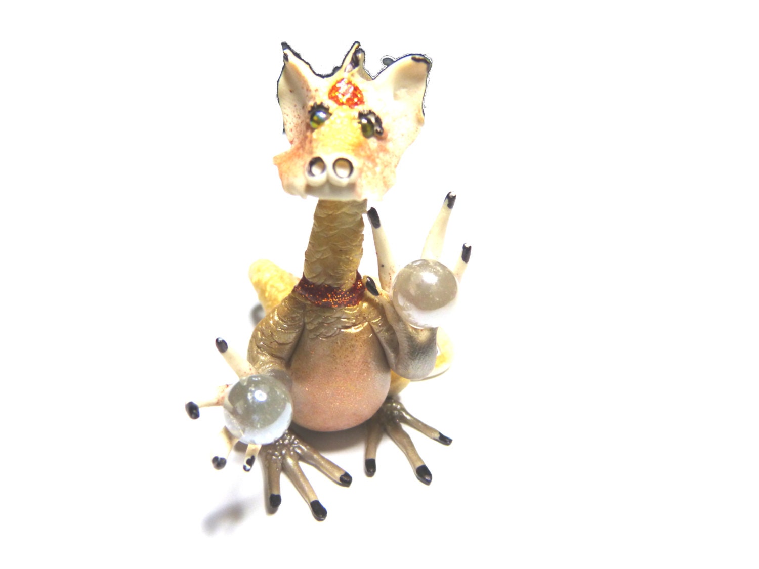OOAK Polymer Clay Fantasy Miniature Art Dragon Handcrafted Original Art Sculpture ITEM PRm027547