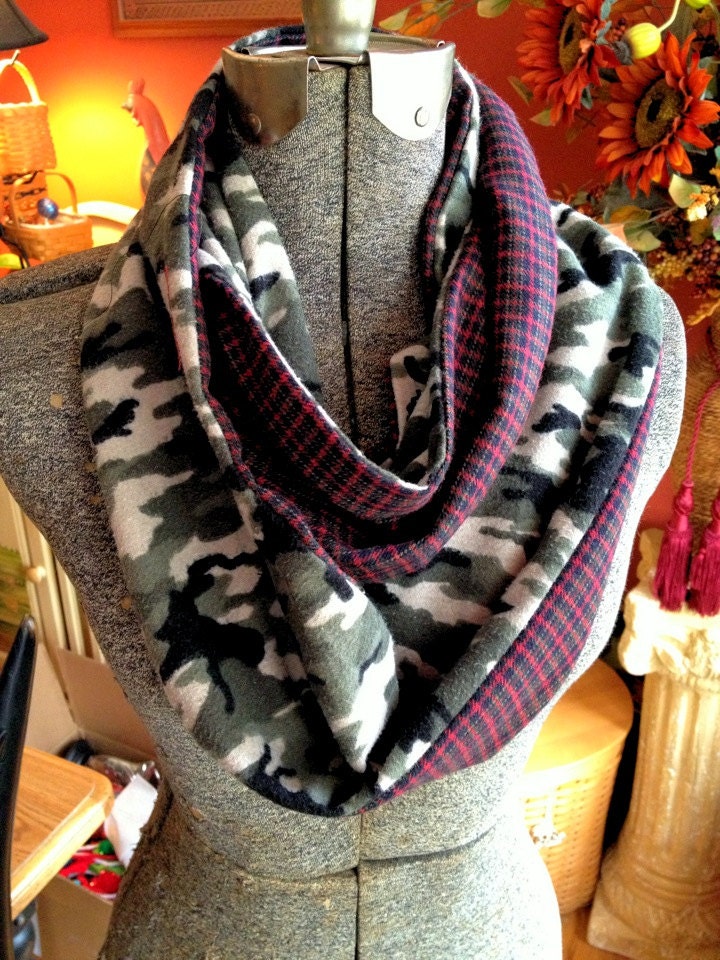 Recycled Flannel Pajamas Infinity Scarf