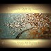 ORIGINAL Tree Painting - Large Textured White Cherry Blossom Tree Abstract Oil Painting Gallery Fine Art by Susanna Ready to Hang 48x24