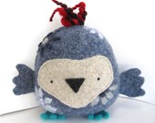 Big Blue Owl - Recycled Wool Plush Toy