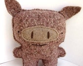 Big Brown Javelina - Recycled Wool Plush Toy
