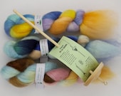 Spinning Kit - Drop Spindle plus 3 oz. Handpainted Roving by Blarney Yarn