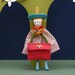 Handmade Doll. One of a kind. Paperclay, felt, wood and other materials. Painted face. (number 12)