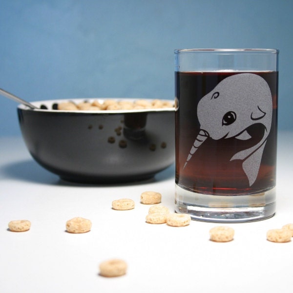 Narwhal - Juice Glass - nautical unicorn whale