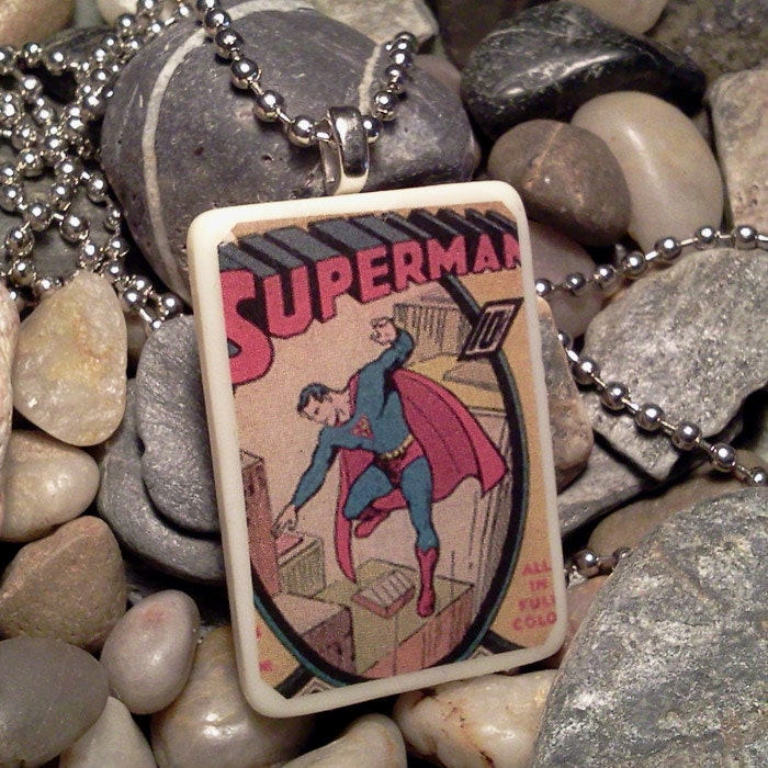 Superman Vintage Comic Pendant