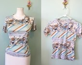1970s WILD WEST retro western theme tee - XS