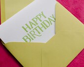 Hand Lettered Leaf Birthday Card