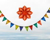 Nine-foot Rainbow Kite Paper Banner and Orange Star (also available in Yellow, Gold, Blue or Pink)