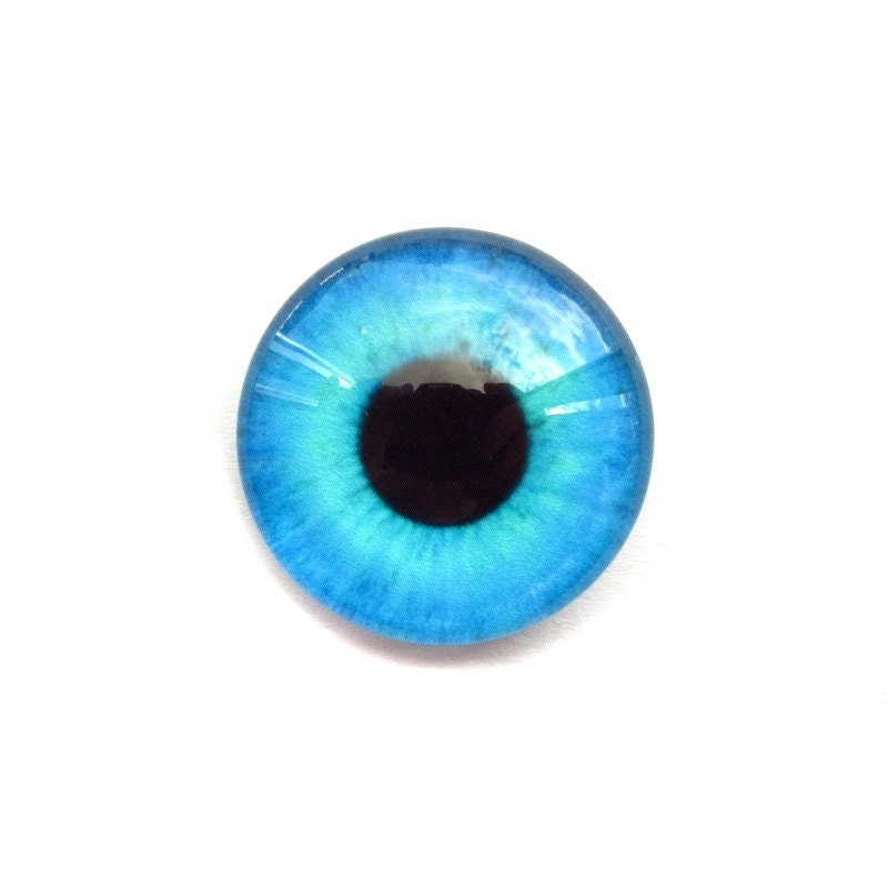 Handmade Glass Eye Cabochon, Electric Blue, 20mm, Premium Quality: AZURE