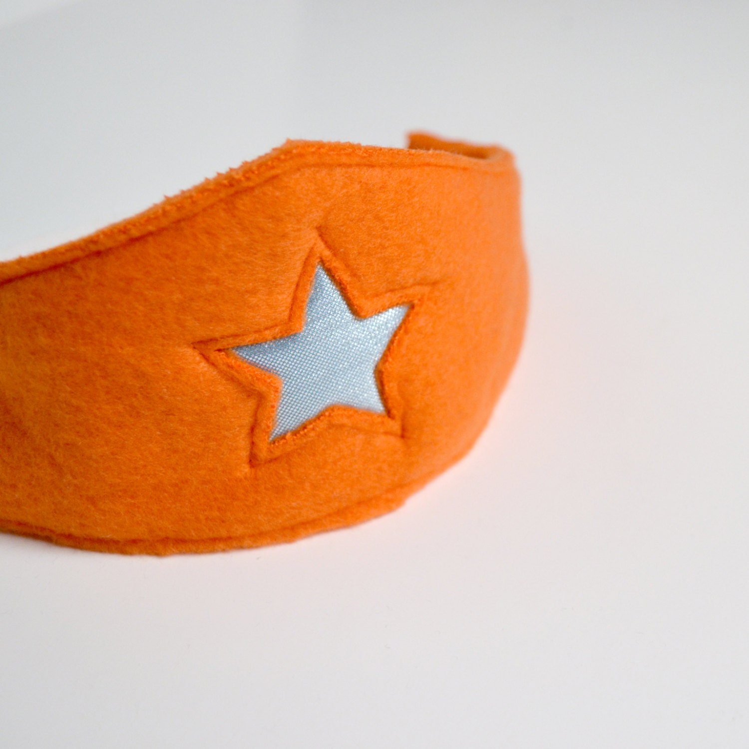 Super Hero Head Band - Orange with Pale Blue Star (WOW050113-5)