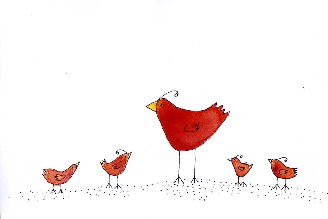 Digital print of original Mom and kids watercolor