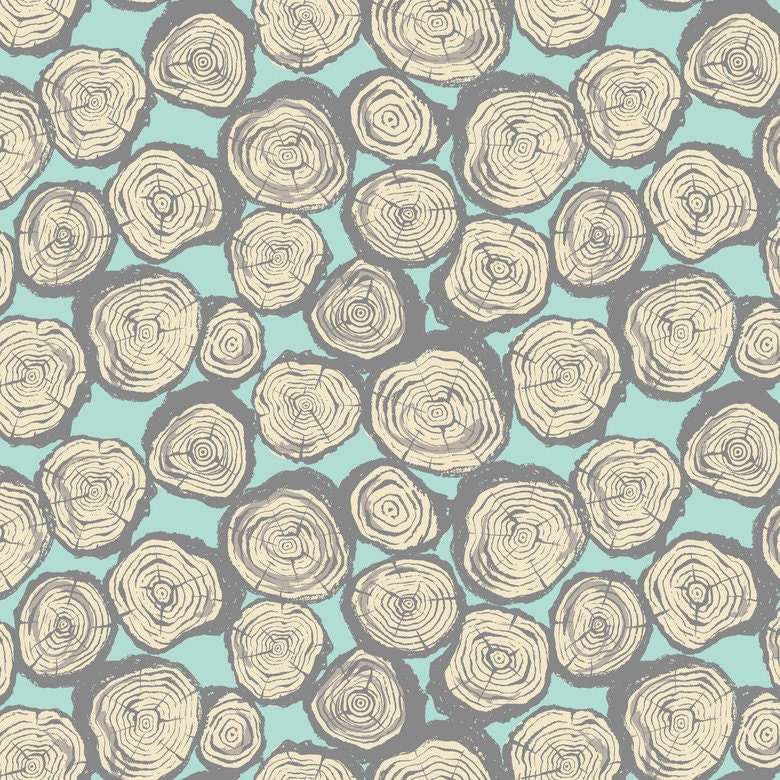 Sarah Watts by Blend - Timber & Leaf - Tree Rings, Blue