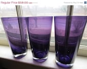 ON SALE Vintage Set of 6 Purple Beer Pint Glasses Tumblers