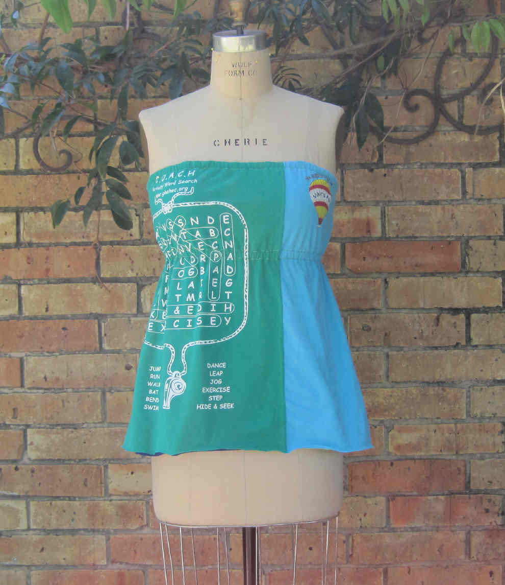 TubeTop Halter top size 34 Upcycyled Tshirts REVERSIBLE