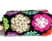 Bigger Boxy Bag Knitting Project Bag - Bloom in black