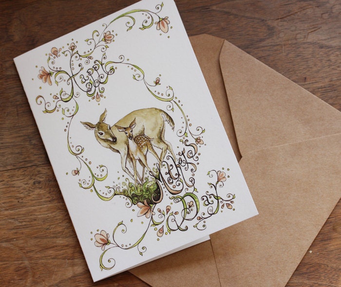 Dear and Fawn Mother's Day Card