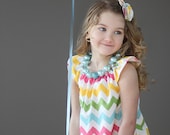 Pastel Rainbow Chevron Simply Cute Dress